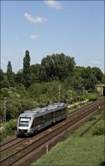 Triebzug  HERNE  ist als ABR86631 (RB46  GLCKAUF-Bahn ) unterwegs. (30.05.2009)