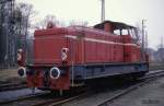 Diesellok D 22 der Bentheimer Eisenbahn am 21.1.1989 im BE Bahnhof Bad Bentheim.
