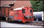 Köf II der Bentheimer Eisenbahn mit der Nummer D 14 am 6.10.1991 im Bahnhof Bad Bentheim.
