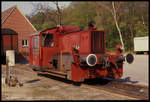 Köf II Lok D 12 der Bentheimer Eisenbahn am 7.4.1990 im Bahnhof Bad Bentheim.