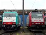 Diese beiden Bombardier Loks waren am Tag der offenen Tr in Kinkempois ausgestellt: CFL 4020 und E 186 123 (SNCB 2801). 18.05.08