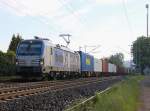 193 881 mit Containerzug in Fahrtrichtung Süden. Aufgenommen am 17.05.2014 in Ludwigsau-Friedlos.