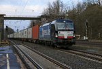 193 852 mit Containerzug in Fahrtrichtung Norden. Aufgenommen am 03.04.2015 in Eichenberg.