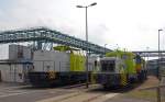 Auf dem Gelände der Regiobahn Bitterfeld Berlin fand am 20.09.14 zum Tag der Chemie im Chemiepark Bitterfeld-Wolfen ein Tag der offenen Tür statt. Ausgestellt waren im Freigelände 293 901, 312 012 und 266 030 der Captrain.