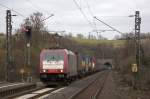 Die 185 594-9 (Crossrail) fuhr am 05.02.2011 durch Eilendorf.