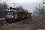 252 022-9 von der CTL Logistik GmbH mit einen Gterzug in Berlin Jungfernheide in Richtung Berlin Spandau. 18.01.2011