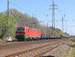 Siemens Vectron 193 385 der DB mit ein em kurzen Güterzug bei Diedersdorf in Brandenburg am 22. April 2020