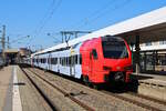 DB 429 116 erreicht auf der SÜWEX-Linie RE1 im neuen Farbkleid den Mannheimer Hbf.