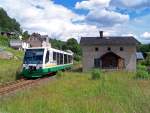 VT38 als VBG83116 in Zwota, 7.7.09. Der RegioSprinter hatte im Fahrzeugregister brigens mal die BR 650!