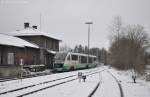 VT08 als DPN91905 am 02.12.2012 in Hirschau. (Strecke Amberg - Schnaittenbach). Der Zug war anlsslich der 3. Adventsfahrten des Vereins Amberger Kaolinbahn auf der Strecke unterwegs.