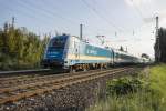 183 003 der Vogtlandbahn mit einem Alex in Richtung Regensburg bei Neufahrn in Niederbayern am 02.10.2014    Hersteller: Siemens, München  Fabriknummer: 21134  Abnahmedatum: 05.11.2007  UIC-Nr.: