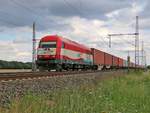 223 033-2 (420 13) der EVB mit Containerzug in Fahrtrichtung Wunstorf.