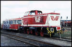 Besuch im Depot der EVB in Bremervörde am 24.3.2002: Bereits z gestellt war EVB Stangen Diesellok EVB 281 vorhanden.