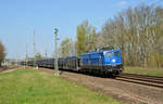 140 656 der EGP schleppte am 08.04.19 einen leeren Autozug durch Muldenstein Richtung Bitterfeld.