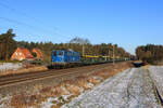 EGP 140 627 mit einem leeren ARS Altmann von Bremen Rbf nach Fallersleben, hier bei Rohrsen (9.01.24)  #egp #140 #140627 #ars #altmann #Bremen #Fallersleben #rohrsen