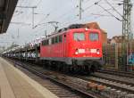 EGP 140 824-4 mit Autotransport-Zug in Fahrtrichtung Seelze. Aufgenommen in Hannover Linden-Fischerhof am 11.09.2013.