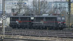 91 80 6140 772-5 D-EBS und 91 80 6140 789-2 D-EBS am frühen Morgen im Rangierbahnhof Weil am Rhein. Kurze Zeit später fuhren sie mit einem Kesselwagenzug wieder Richtung Norden. Weil a. R. am 23.02.2018