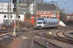 MÜNSTER, 18.01.2014, VT 3.11 der Eurobahn als RB 67 nach Bielefeld Hbf bei der Ausfahrt aus Münster Hbf