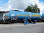 Zas 3380(D-GATXD)7860545-2; die Pumpe zur Umladung des Dieselkraftstoffes auf den LKW steht am Bhf.