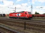 185 604-6 der HGK solo in Magdeburg-Rothensee. Fotografiert am 28.07.2009