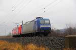 145-CL 201 HGK und 185 589-9 bei Reundorf am 07.01.2015.