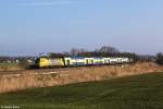 182 596 und 182 567 mit M 79080 am 07.03.2014 bei Großkarolinenfeld.