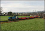 Am 9.12.2007 war TWE Lok 1544, eine MAK 1206, mit dem Stahlzug von Hanekenfähr nach Paderborn auf der Teutoburger Wald Eisenbahn unterwegs.