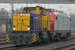 TWE V156 zieht am 6.2.10 Veolia E37 531 durch Duisburg-Entenfang