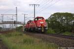 Die 265 013-3 fr DB Schenker Rail Deutschland AG wurde von der 261 010-3 durch Stendal(Wahrburg) gezogen und fuhren in Richtung Magdeburg weiter.