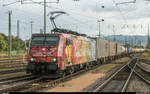 Basel Badischer Bahnhof am 6. Oktober 2017. MRCE / SBB Cargo International 189 206  Van Gogh  mit einem UKV-Zug.