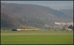 Die ER 20-008 zieht den  Josera-Zug  ber die Brenzbahn (KBS 757) gen Ulm/Blaubeuren. Aufgenommen am 08.November 2008 bei Oberkochen.