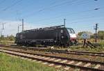 Die elektrische Viersystemlokomotive ES 64 F4 steht am 09.09.09 im Bahnhof Grokorbetha.