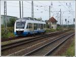 VT 701 der Ostseelandverkehr GmbH  (OLA) fhrt gerade in den Bahnhof in Bergen auf Rgen ein.