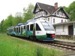Nach einem kurzem Aufenthalt im Bahnhof von Gadebusch geht es weiter nach Rehna fr den VT 702 fer OLA am 20.05.2010
