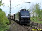 MRCE 185 556-8  Rail4Chem  mit GZ. Bochum-NOKIA. 30.04.2008.