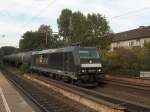 185 563-4 der RAIL4CHEM durchfhrt mit ihrem Kesselwagenzug den Hp Bochum Hamme.