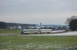 VT 08 + VT 02 als DPN 91802 am 28.11.2010 bei Ursulapoppenricht (Strecke Amberg-Schnaittenbach). Veranstalter dieser Fahrten war der neugegrndete Verein Amberger-Kaolinbahn.

