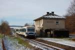 VT 08 + VT 02 als DPN 91802 am 28.11.2010 in Gebenbach (Strecke Amberg-Schnaittenbach). Veranstalter dieser Fahrten war der neugegrndete Verein Amberger-Kaolinbahn.
