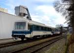 Der VS 29 und ein weiterer Regentalbahntriebwagen am 30.12.2012 abgestellt in Viechtach.