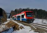 650 563 (VT 63) + 650 565 (VT 65) als RB am 15.02.2013 bei Zachenberg.