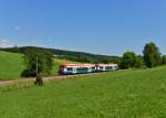 650 565 (VT 65) + 650 563 (VT 63) als RB nach Grafenau am 21.06.2013 bei Rosenau.