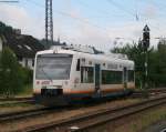 VT522  Gengenbach  der OSB beim Rangieren in Hausach am 13.7.08