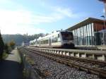 Dieseltriebwagen der SWEG,  im Bahnhof Eichstetten am Kaiserstuhl,  Nov.2008