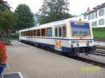Der SWEG VT 125 steht am 15.09.08 am Bahnsteig in Ottenhfen fr die Fahrt nach Achern bereit