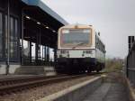 Der SWEG VT 125 der Achertalbahn ist am Abend des 30.03.12 im Bahnhof Achern eingefahren.Nach einer kurzen Pause geht es wieder zurck nach Ottenhfen!