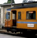 SWEG Triebwagen VT 3 (Sächsische Waggonfabrik, Werdau, 1928) hält am 29. Juni 1980 im Bahnhof Kandern.