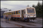 SWEG Depot Neckarbischofsheim am 12.8.1989: VT 121 wird betankt!