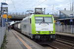 ITL - Eisenbahngesellschaft mbH mit  185 650-9  [NVR-Number: 91 80 6185 650-9 D-ITL] und Containerzug am 07.03.19 Bf. Berlin-Hohenschönhausen Richtung Frankfurt/Oder.