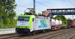 ITL - Eisenbahngesellschaft mbH, Dresden [D] mit  185 578-2  [NVR-Nummer: 91 80 6185 578-2 D-ITL] mit Containerzug am 14.05.20 Bf. Saarmund.