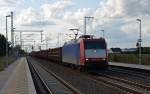 Mit dem Leerkohlezug Helmstedt-Profen rollte 185-CL 003 am 24.08.14 durch Rodleben Richtung Dessau.